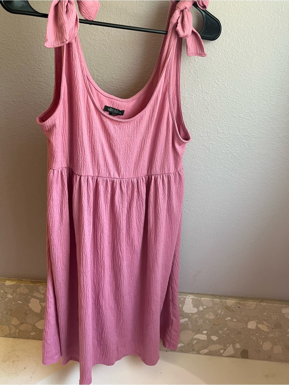 Wild Fable Pink Tie Strap Babydoll Mini Dress Size Large